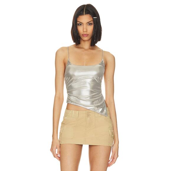 Superdown Lexie Metallic Halter Top - M - Picture 1 of 5